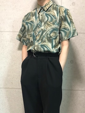 「古着屋utsuroiのhttps://www.furugiya-utsuroi.store/（その他、ホワイト系）」を使った、古着屋 utsuroiさん（メンズ・175cm）の夏コーディネート