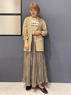 「リネンジャケット」｜ゆきみんさん（レディース・163cm）の春コーディネート