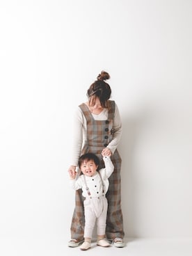 「1歳6ヶ月」｜「アイテム（オールインワン・サロペット）」を使った、おうくんさん（キッズ・80cm）の秋コーディネート