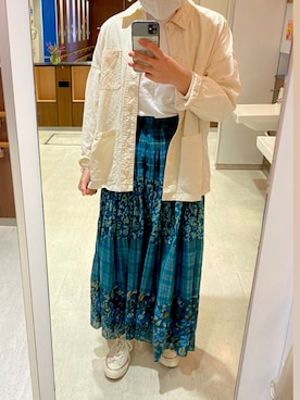 「アイテム（カバーオール、ホワイト系）」を使った、__yama__さん（レディース・163cm）の春コーディネート