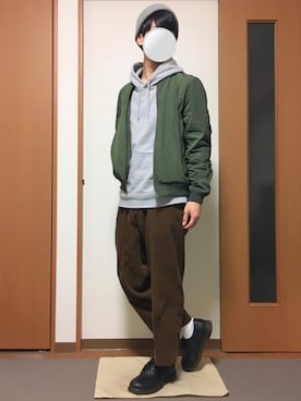 「Polo Ralph Lauren」｜「アイテム（MA-1）」を使った、yutoさん（メンズ・173cm）の秋コーディネート