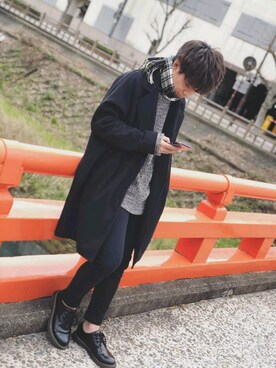 「おとなコーデ」｜「アイテム（チェスターコート）」を使った、ｓｈｉｍａさん（メンズ・170cm）の冬コーディネート