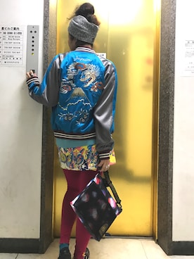 「ALDIES（アールディーズ）のアイテム（ブルゾン）」を使った、モジャ子さん（レディース・165cm）の春コーディネート