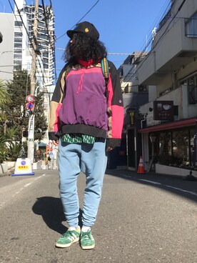 「ALDIES（アールディーズ）のアイテム（その他アウター）」を使った、モジャ子さん（レディース・165cm）の冬コーディネート