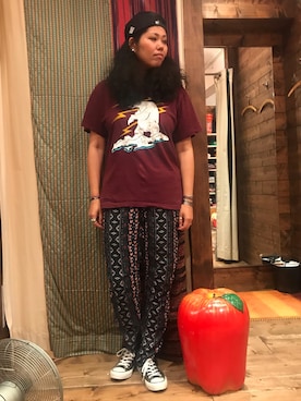 「ELDORESO（エルドレッソ）のアイテム（帽子）」を使った、モジャ子さん（レディース・165cm）の秋コーディネート