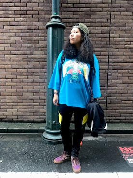 「ELDORESO（エルドレッソ）のアイテム（帽子）」を使った、モジャ子さん（レディース・165cm）の秋コーディネート