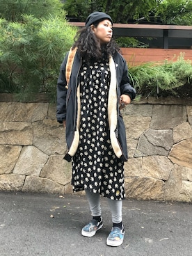 「ALDIES（アールディーズ）のアイテム（その他アウター）」を使った、モジャ子さん（レディース・165cm）の秋コーディネート