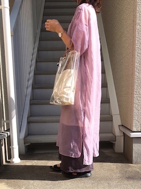 「シアーワンピース」｜「アイテム（腕時計）」を使った、k2.さん（レディース・150cm）の夏コーディネート