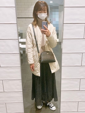「ドット柄スカート」｜✩*mainさん（レディース・165cm）の春コーディネート