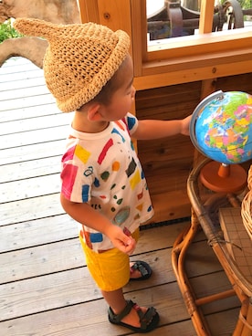 「HOGAN（ホーガン）のアイテム」を使った、みみさん（キッズ・74cm）の夏コーディネート