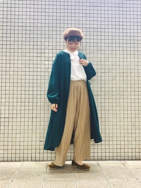 「スタッフセンバツ」｜「アイテム（バレエシューズ）」を使った、𝕞𝕒𝕞𝕖Ⓒさん（レディース・163cm）の秋コーディネート