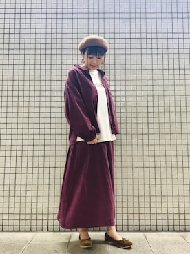 「スタッフセンバツ」｜「アイテム（バレエシューズ）」を使った、𝕞𝕒𝕞𝕖Ⓒさん（レディース・163cm）の秋コーディネート