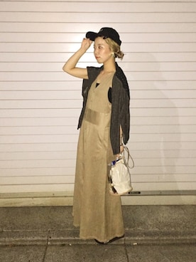 「アイテム（チューブトップ）」を使った、mikako さん（レディース・160cm）の夏コーディネート