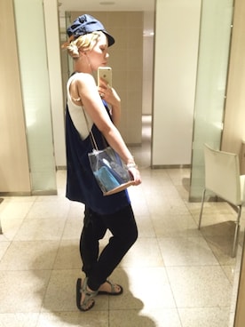 「caph（カーフ）のアイテム」を使った、mikako さん（レディース・160cm）の夏コーディネート