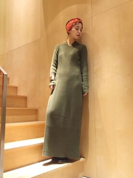 「タイトシルエット」｜「アイテム（ブーツ）」を使った、mikako さん（レディース・160cm）の秋コーディネート