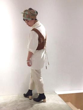 「タートル」｜「アイテム（財布/小物）」を使った、mikako さん（レディース・160cm）の冬コーディネート