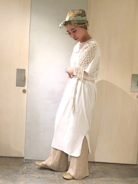 「アイテム（アクセサリー、グリーン系）」を使った、mikako さん（レディース・160cm）の春コーディネート