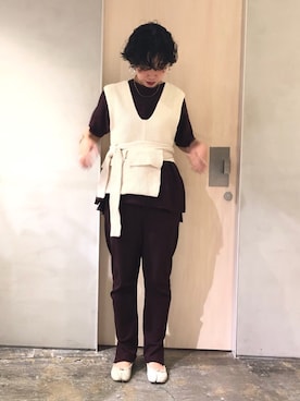 「アイテム（レギンス/スパッツ）」を使った、mikako さん（レディース・160cm）の秋コーディネート