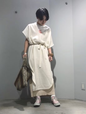 「note et silence （ノートエシロンス）のアイテム（スカート）」を使った、mikako さん（レディース・160cm）の秋コーディネート