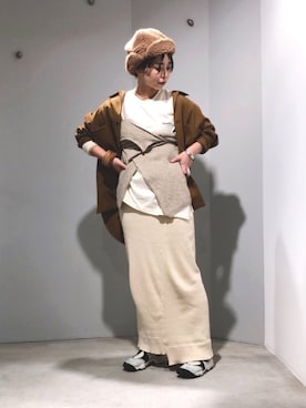 「note et silence （ノートエシロンス）のアイテム（スカート）」を使った、mikako さん（レディース・160cm）の冬コーディネート