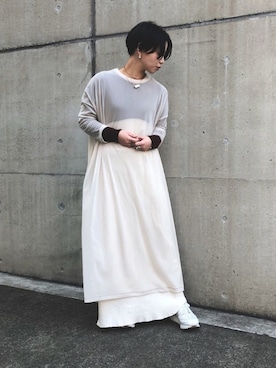 「nitca（ニトカ）のアイテム（ワンピース/ドレス）」を使った、mikako さん（レディース・160cm）の冬コーディネート