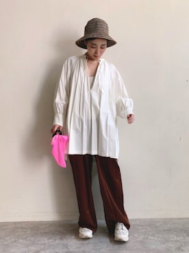 「note et silence （ノートエシロンス）のアイテム（パンツ）」を使った、mikako さん（レディース・160cm）の春コーディネート