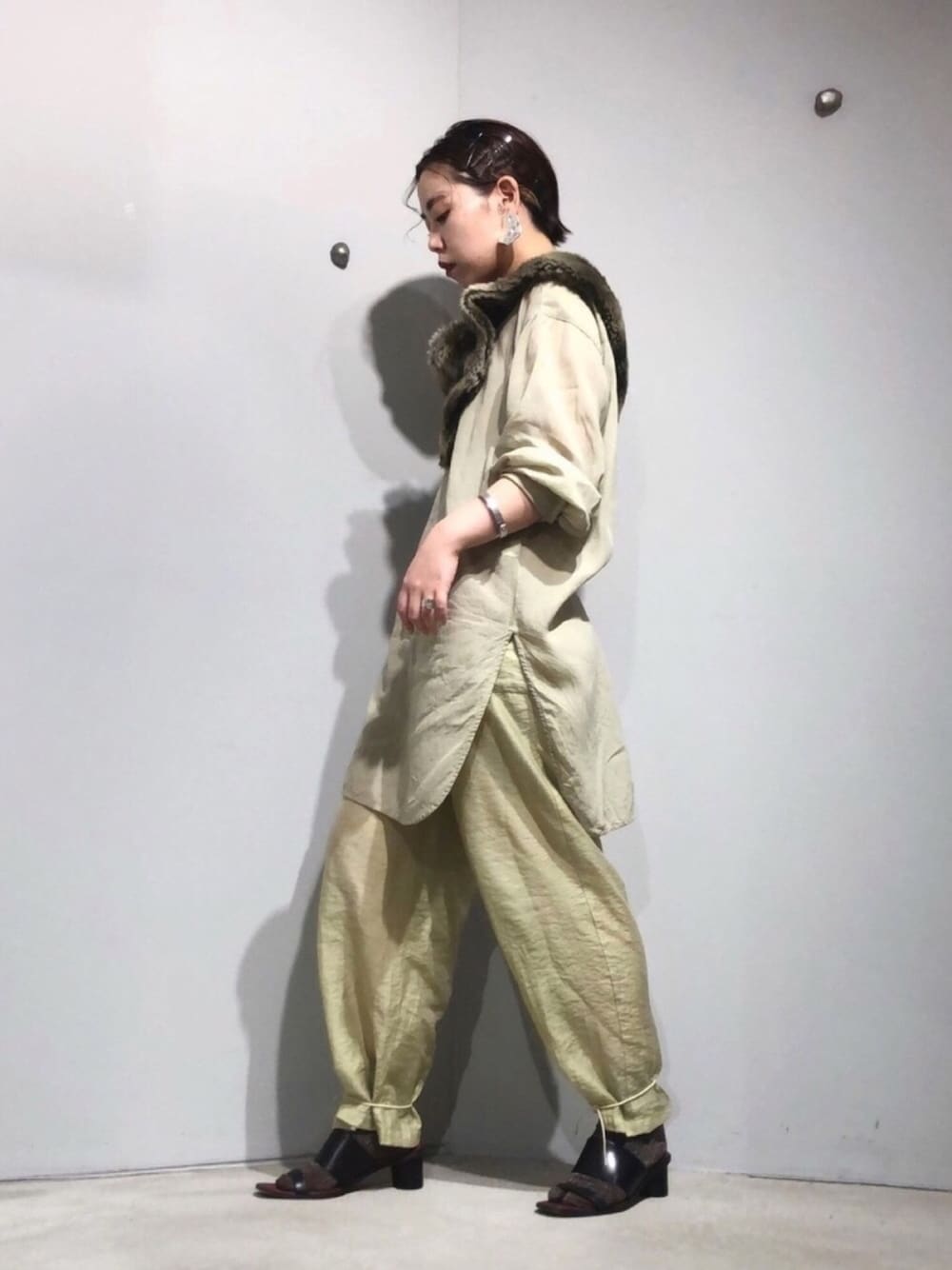 nitca - キュプラちりめん　カフスブラウス nitca（ニトカ）の「キュプラちりめん カフスブラウス（シャツ