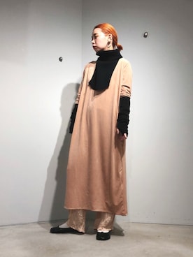 「スヌード」｜「アイテム（ワンピース/ドレス）」を使った、mikako さん（レディース・160cm）の冬コーディネート