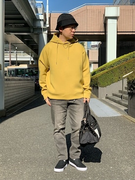 「417 EDIFICE（フォーワンセブンエディフィス）のアイテム（パーカー）」を使った、KENさん（メンズ・165cm）の冬コーディネート