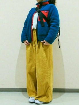 「レトロX」｜「アイテム（ダウンジャケット/コート）」を使った、びび＊さん（レディース・155cm）の冬コーディネート