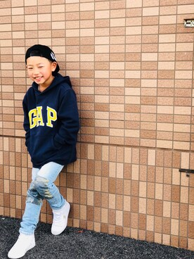 「DC SHOES（ディーシーシューズ）のアイテム（シューズ）」を使った、ranさん（キッズ・128cm）の冬コーディネート