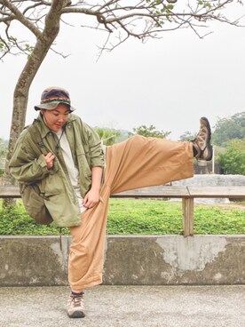 「oversize」｜「アイテム（ナイロンジャケット）」を使った、Haru🧓🏽さん（レディース・168cm）の春コーディネート