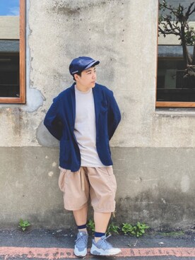 「AES（エーイーエス）のアイテム（帽子）」を使った、Haru🧓🏽さん（レディース・168cm）の夏コーディネート