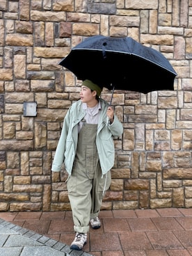 「oversize」｜「アイテム（サロペット/オーバーオール）」を使った、Haru🧓🏽さん（レディース・168cm）の冬コーディネート