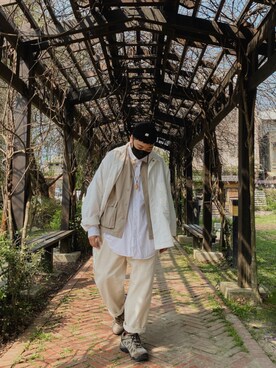 「oversize」｜「アイテム（ニットキャップ/ビーニー）」を使った、Haru🧓🏽さん（レディース・168cm）の春コーディネート