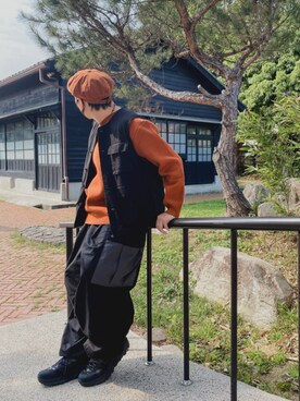 「HOKA（ホカ）のアイテム（スニーカー、ブラック系）」を使った、Haru🧓🏽さん（168cm）の春コーディネート