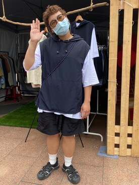 「oversize」｜「アイテム（その他トップス）」を使った、Haru🧓🏽さん（レディース・168cm）の春コーディネート