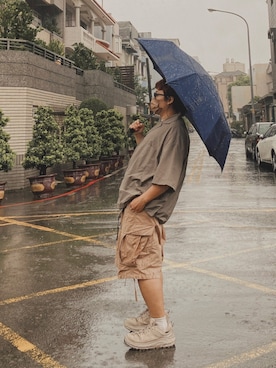 「春魚奶奶のアイテム（その他アウター、ベージュ系）」を使った、Haru🧓🏽さん（168cm）の夏コーディネート