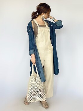 サロペット オーバーオールを使った デニムワンピース の人気ファッションコーディネート Wear