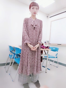 「通勤穿搭」｜「アイテム（ワンピース）」を使った、彤さん（レディース・168cm）の秋コーディネート