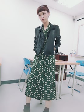 「私服」｜「アイテム（ワンピース/ドレス）」を使った、彤さん（レディース・168cm）の秋コーディネート