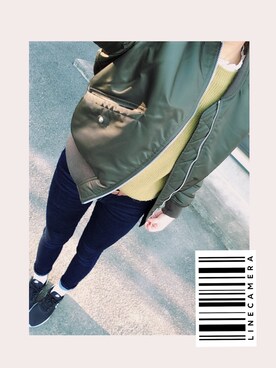 「goocy（グースィー）のアイテム（デニムパンツ）」を使った、かほ みさん（レディース・162cm）の冬コーディネート