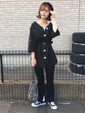 「CONVERSE（コンバース）のconverse（コンバース） ALL STAR OX（オールスターOX）（スニーカー）」を使った、kanaさん（レディース・163cm）の夏コーディネート