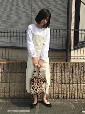 「RETRO GIRL（レトロガール）のアイテム（サロペット/オーバーオール）」を使った、kanaさん（レディース・163cm）の秋コーディネート