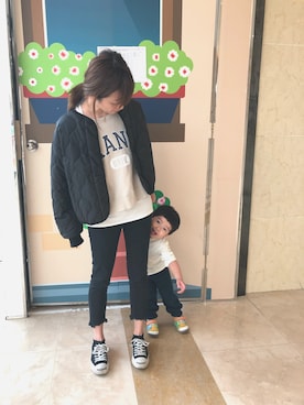「MIKI HOUSE（ミキハウス）のアイテム（スラックス）」を使った、reiraさん（レディース・165cm）の春コーディネート