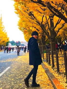 「HARE」｜「アイテム（ダッフルコート）」を使った、Motomenさん（メンズ・183cm）の冬コーディネート