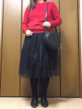「tocco（トッコ）のアイテム（シューズ）」を使った、m!u.さん（レディース・153cm）の冬コーディネート