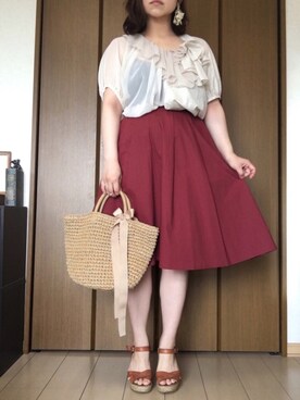 「ANEMONE（アネモネ）のアイテム（その他ヘアアクセサリー）」を使った、m!u.さん（レディース・153cm）の夏コーディネート