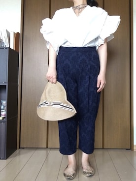 「tocco（トッコ）のアイテム（パンツ）」を使った、m!u.さん（レディース・153cm）の夏コーディネート