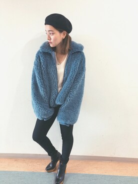 「blue」｜「アイテム（ブルゾン）」を使った、aoiさん（レディース・162cm）の秋コーディネート